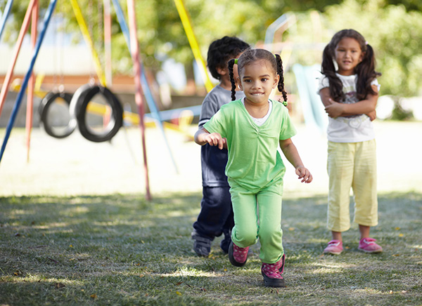 Children engaged in outdoor activities